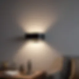 Elegant battery-operated wall light in a modern living room setting