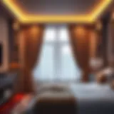 Elegant bedroom door curtains enhancing room ambiance