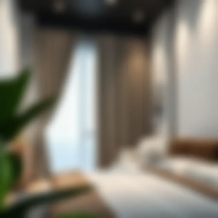 Stylish bedroom showcasing cohesive curtain design