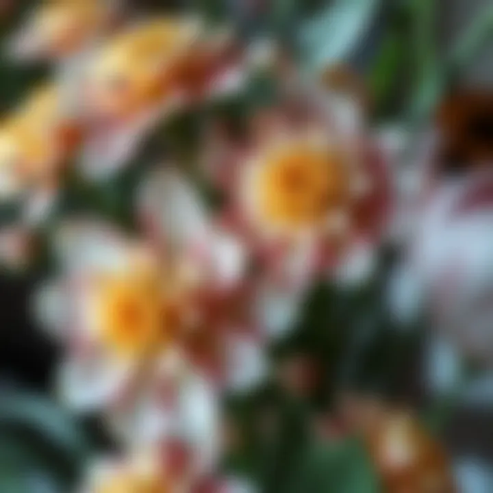 Close-up of high-quality artificial flowers showcasing intricate details