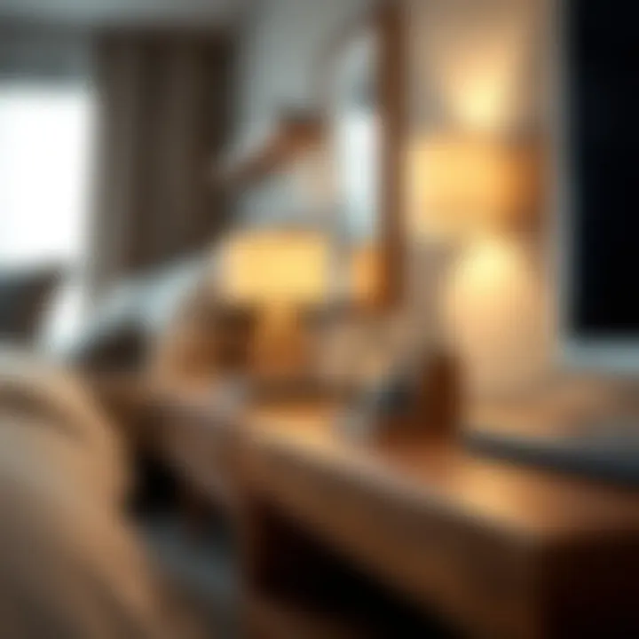 Stylish wooden nightstand cable management solution