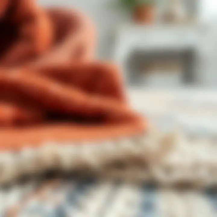 Close-up view of different materials used in 60x90 rugs