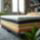 Detailed view of super firm mattress layers