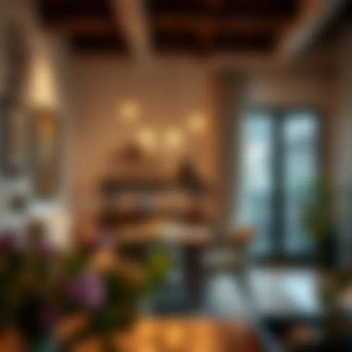 Wall pendant lights enhancing a cozy dining area