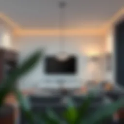 Stylish wall pendant light in a modern living room