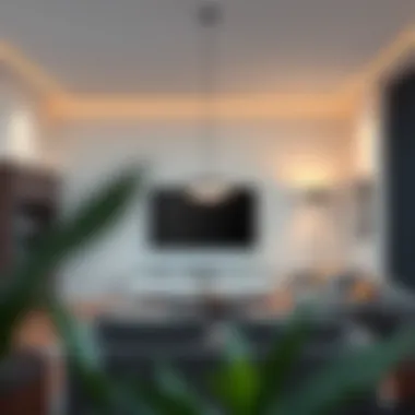 Stylish wall pendant light in a modern living room