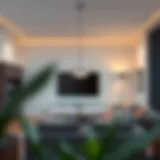 Modern Living Room with Elegant Wall Pendant Light Stylish wall pendant light in a modern living room