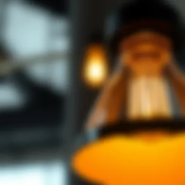 Close-up of a unique wall pendant light fixture