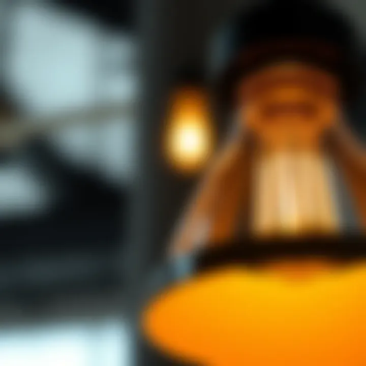 Close-up of a unique wall pendant light fixture