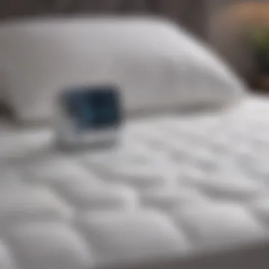 Close-up of electric mattress pad controls for temperature adjustment