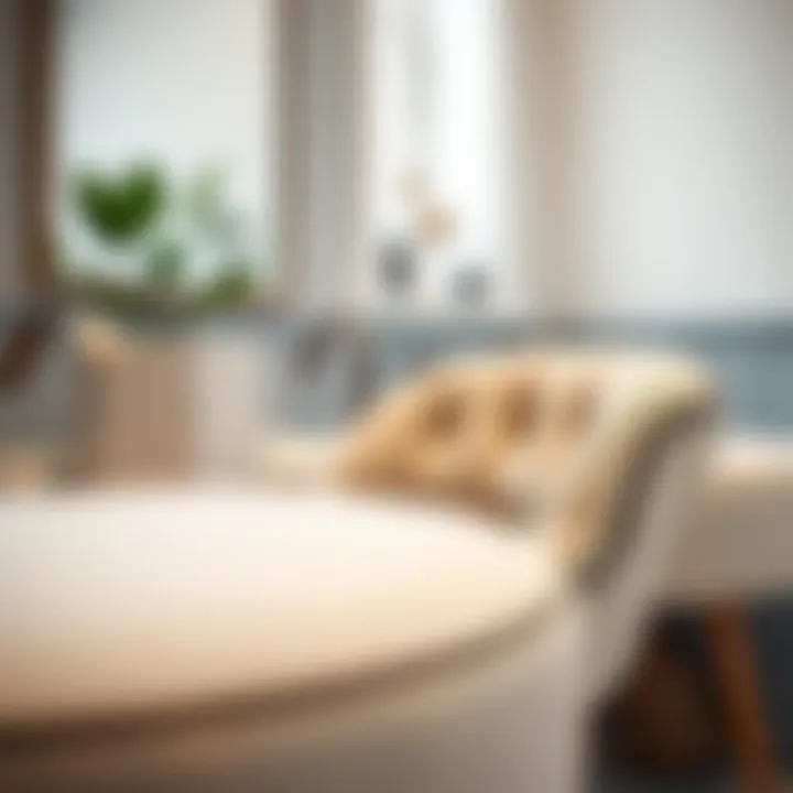 Close-up of materials used in vanity chair design