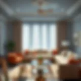 Elegant Living Room with Grommet Curtains