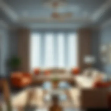 Elegant Living Room with Grommet Curtains