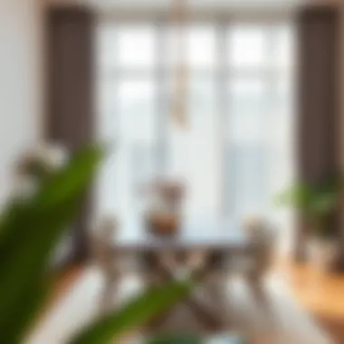 Modern Dining Area with Grommet Curtains