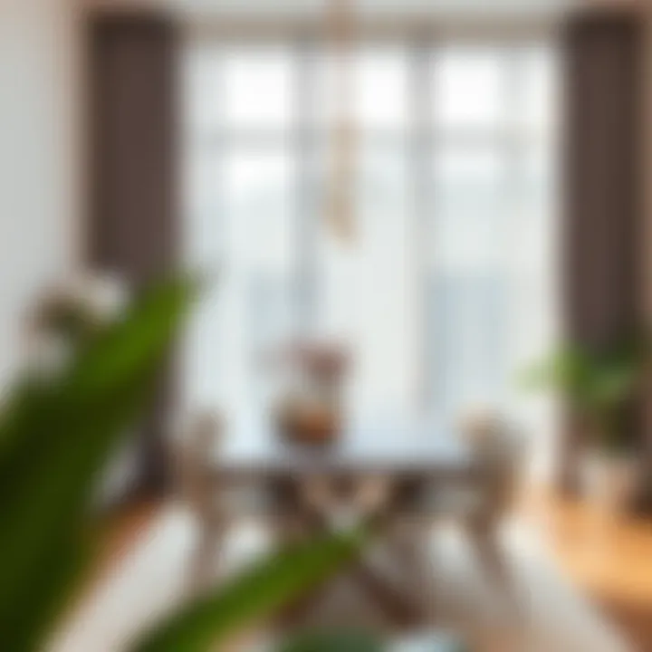 Modern Dining Area with Grommet Curtains