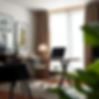 Stylish Home Office with Grommet Curtains