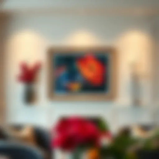 Elegant Artwork Presentation Elegant display of a 28x35 picture frame showcasing a vibrant artwork