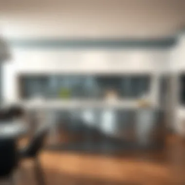 Sleek metallic kitchen island showcasing innovative design