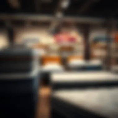 Diverse Selection of King Size Mattresses Retail display featuring various king size mattresses