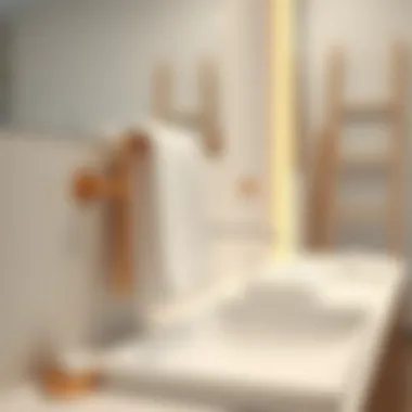 Sleek modern towel holder enhancing bathroom decor