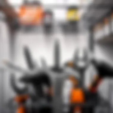 Close-up of installation tools and accessories for bathroom shelves