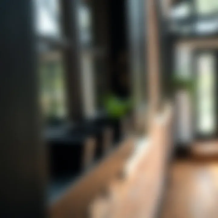 Close-up of sturdy craftsmanship in black wood