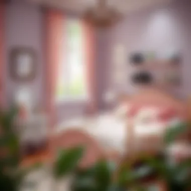 Cozy bedroom scene featuring a whimsical bed frame