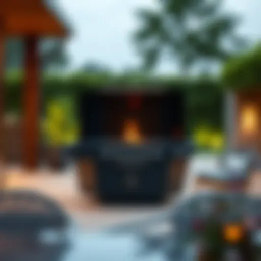 An elegant gas barbecue pit showcasing its modern design and features