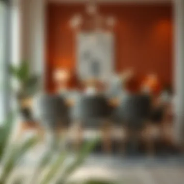 Trendy dining room chair set arranged beautifully in a contemporary setting