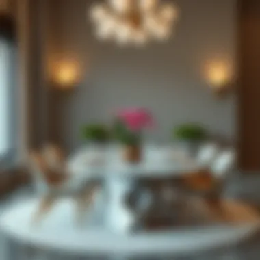 Creative Dining Arrangement with Unique Materials Artistic dining arrangement featuring unique materials