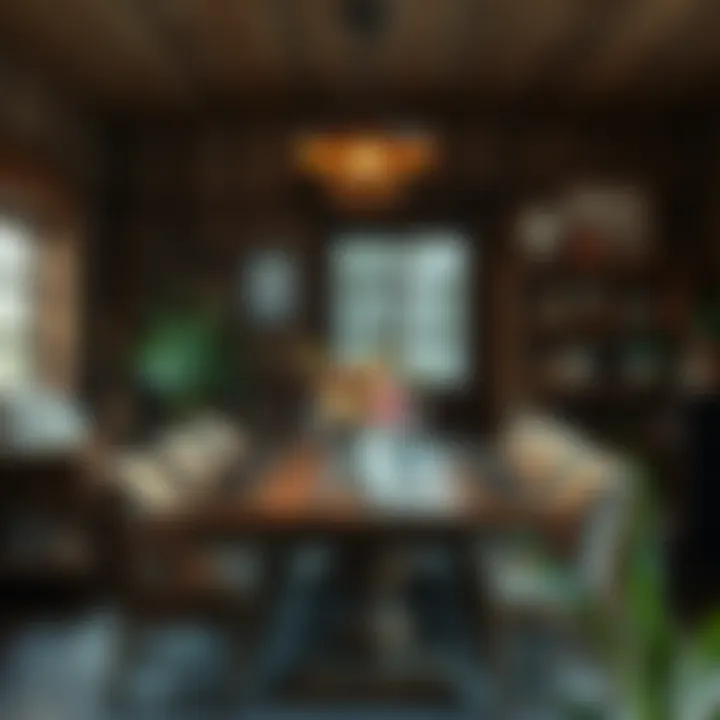 Warm and Inviting Rustic Dining Area Cozy dining area highlighting a rustic table set