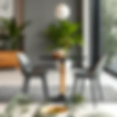 Sleek Bistro-Style Table for Compact Living Sleek bistro-style table set perfect for small spaces