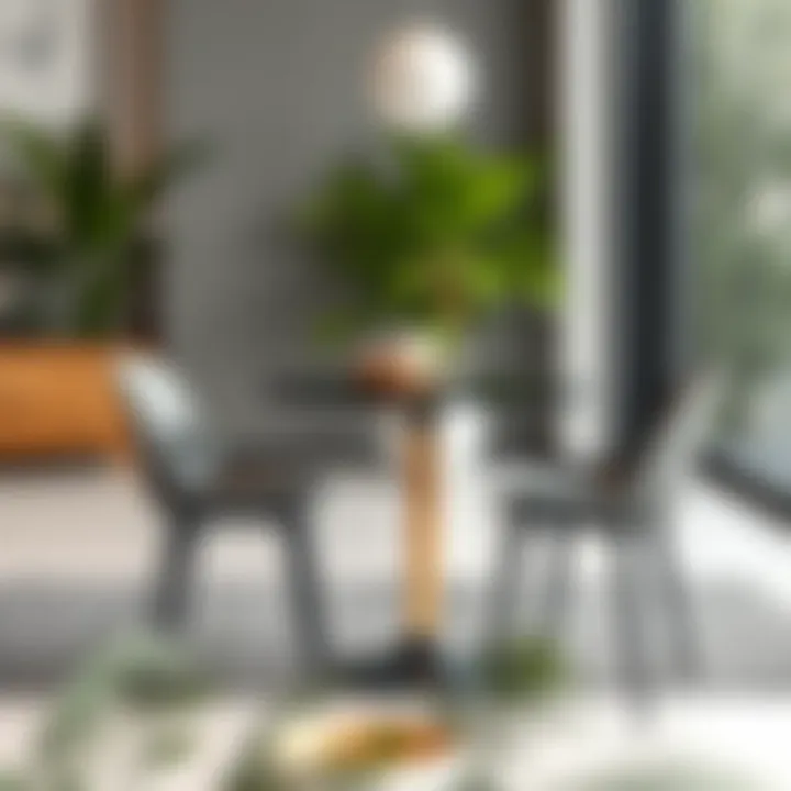 Sleek Bistro-Style Table for Compact Living Sleek bistro-style table set perfect for small spaces