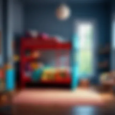 Playful Colored Kids Bunk Bed Colorful kids bunk beds setup in a playful room