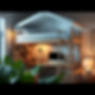 Cozy Loft Bunk Bed with Workspace Cozy loft-style bunk bed with workspace underneath