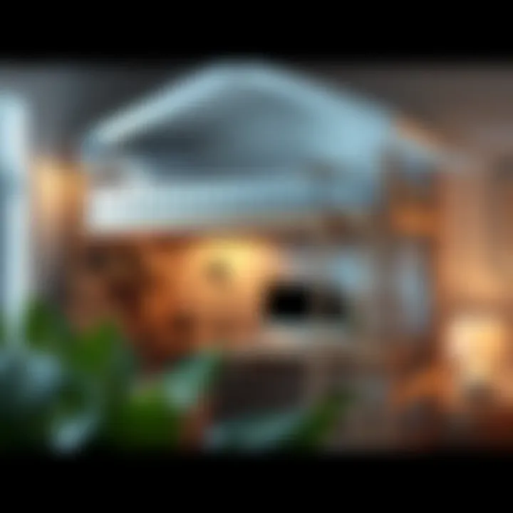 Cozy Loft Bunk Bed with Workspace Cozy loft-style bunk bed with workspace underneath