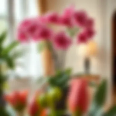 Luxurious arrangement of silk flowers enhancing a sophisticated space