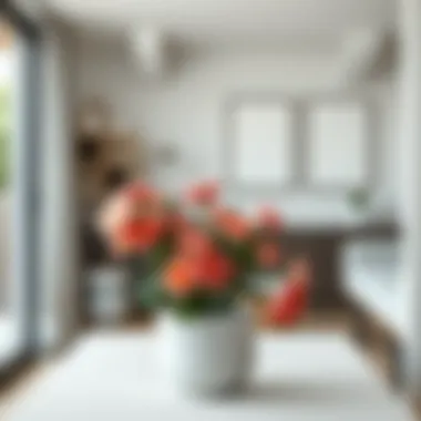 Minimalistic fake flower arrangement complementing a modern interior