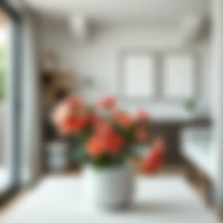 Minimalistic fake flower arrangement complementing a modern interior