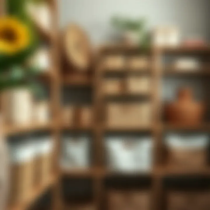 Efficient Organization with Cloth Storage Baskets Organized shelf featuring various sizes of cloth baskets