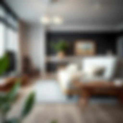 Contemporary futon set in a stylish living room