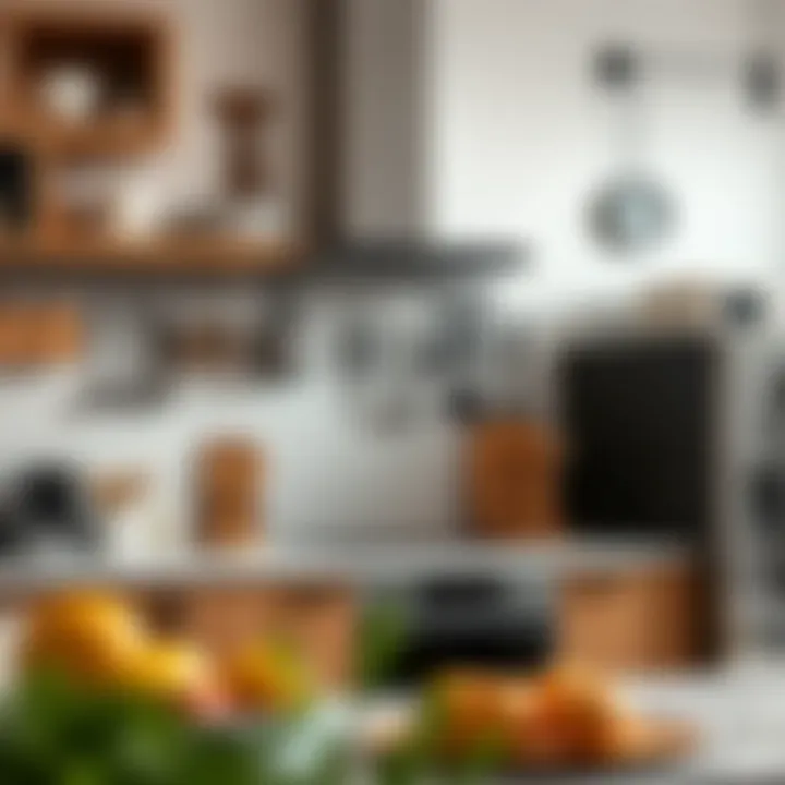 Aesthetic kitchen arrangement with well-organized wall hooks