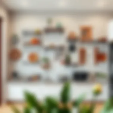 Modern kitchen showcasing a variety of wall rack designs