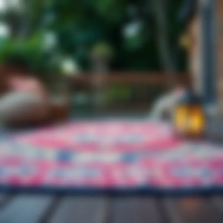Add Vibrancy to Your Deck with Outdoor Rugs Vibrant outdoor rug on a wooden deck