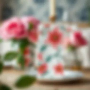 Elegant floral print paper napkin design