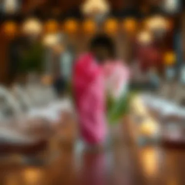 Stylish napkin arrangement enhancing table decor