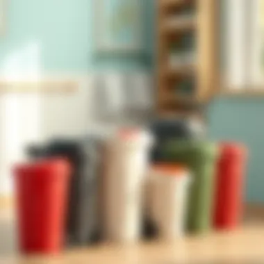 Variety of Plastic Garbage Can Sizes Various sizes of plastic garbage cans for kitchen use