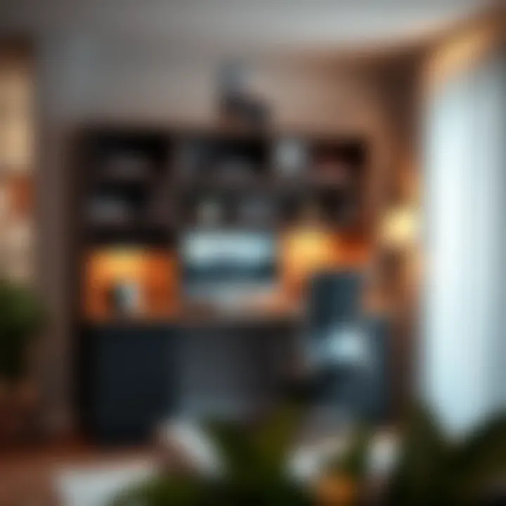 Workspace Organization with the Desk and Hutch Functional layout of the 47-inch computer desk with hutch demonstrating workspace organization