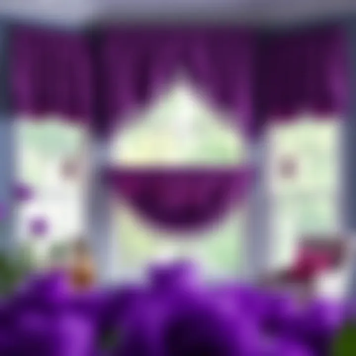 Aesthetic Arrangement of Purple Valance Styles Aesthetic arrangement of different purple valance styles