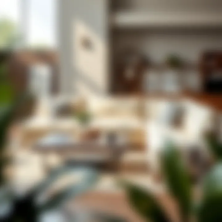 Stylish Pairing of Sectional and Coffee Table Small cream sectional paired with a chic coffee table